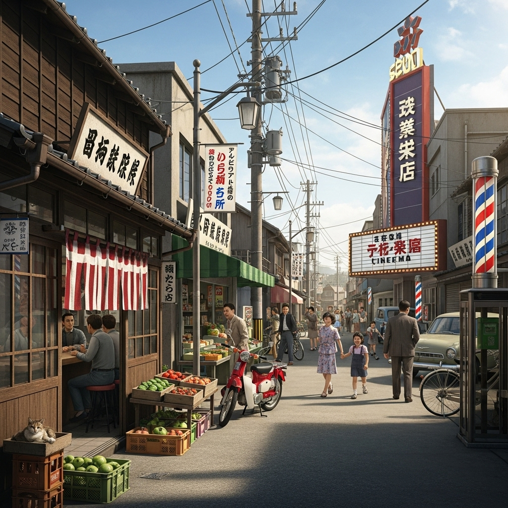 AI作成昭和の町